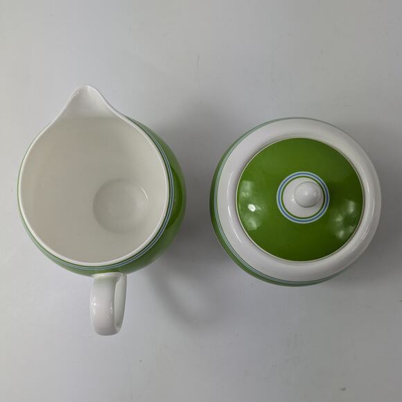 Kate Spade x Lenox Creamer Sugar Set Cays Stripe Green Bone China Designer Home - Picture 5 of 14